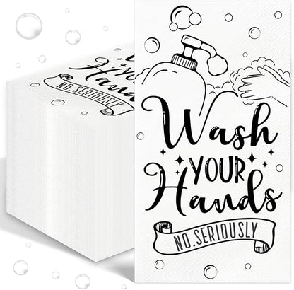 100 Pcs Disposable Hand Towels for Bathroom Paper Towels for Guests 3 Ply Wash