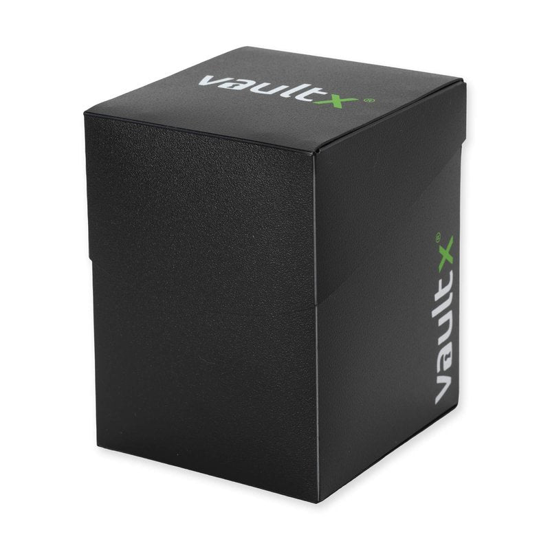 Vault X Large Standard Deck Box with 150 Black Sleeves, fits 100+ Sleeved Trading Cards (Black)