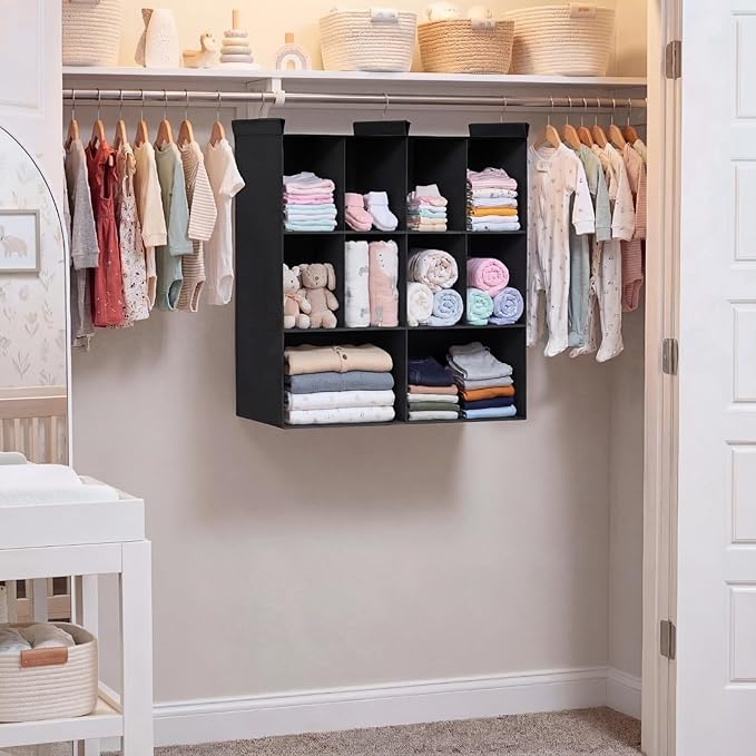 Ofiray-home 3 Tier Hanging Closet Organizer, 10 Compartments Sweater Organizer