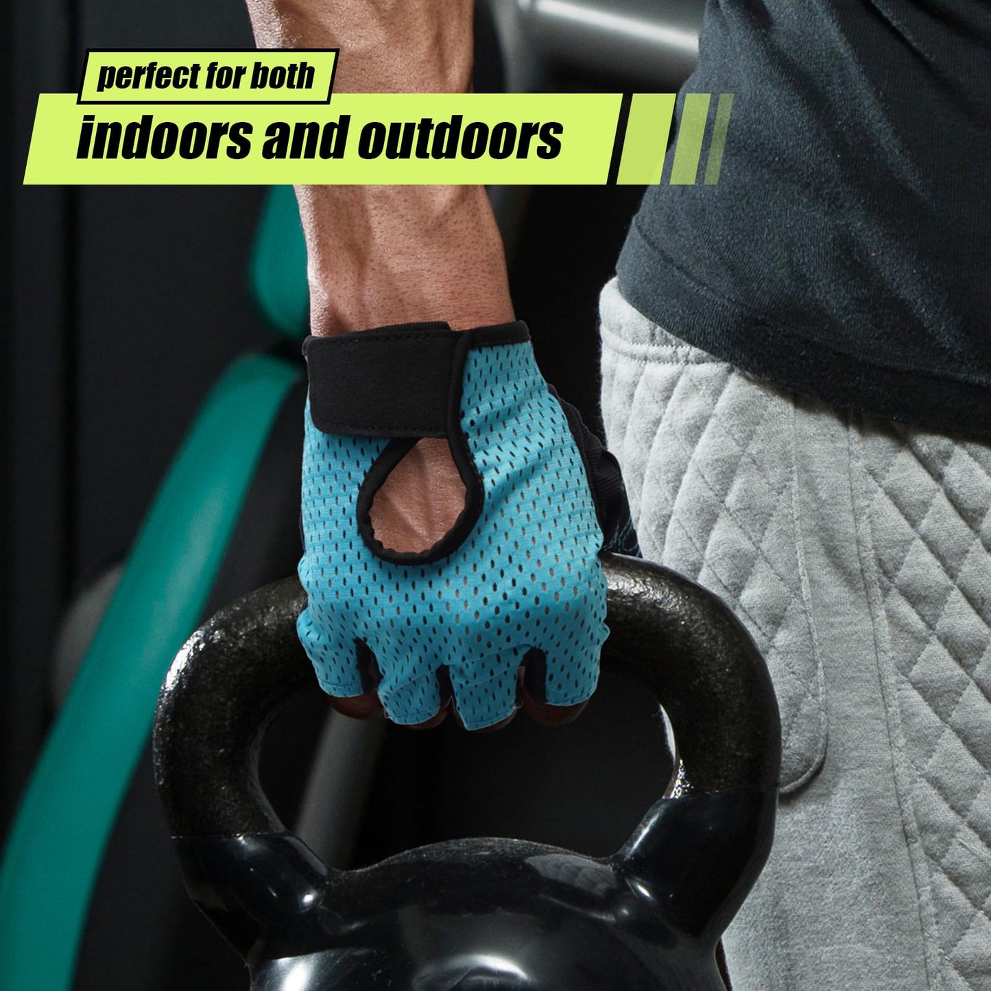 CINDALOG Weight Lifting Gloves Full Palm Protection, Workout Gloves for Gym, Cycling, Exercise, Breathable, Super Lightweight for Mens and Women (Black, Small)