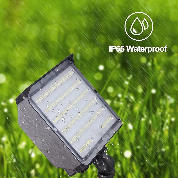 100W LED Flood Light with Knuckle, Outdoor floodlight Dusk to Dawn Photocell 5000K 14000lm AC100-277V Equivalent 1000W, ETL Waterproof Wall Mount LED Security Light for Yard Garden 2 Pack