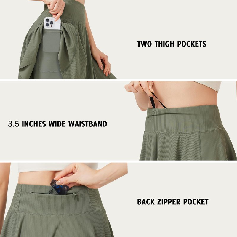 ANIVIVO Womens Tennis Skirt Athletic Golf Skorts for Women with Pockets Running Workout Skorts Skirts High Waisted (Sage Green,S)