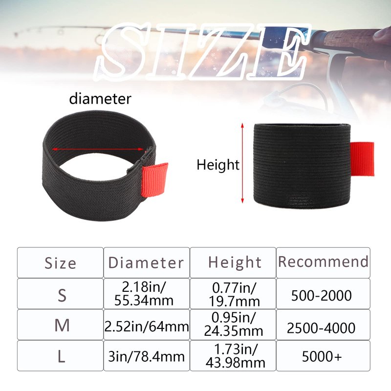 Dovesun Fishing Spool Belt Fishing Reel Protection Spinning Reels Fishing Reel Accessories 4pcs Medium