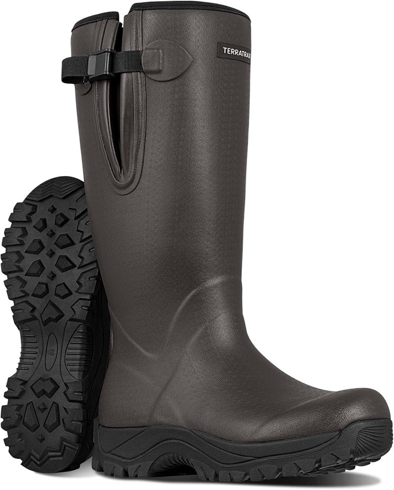 Men's Waterproof Rubber Boots - 6mm Neoprene, 15" Shaft | Lightweight Anti-Fatigue Rain & Mud Boots for Work & Fishing