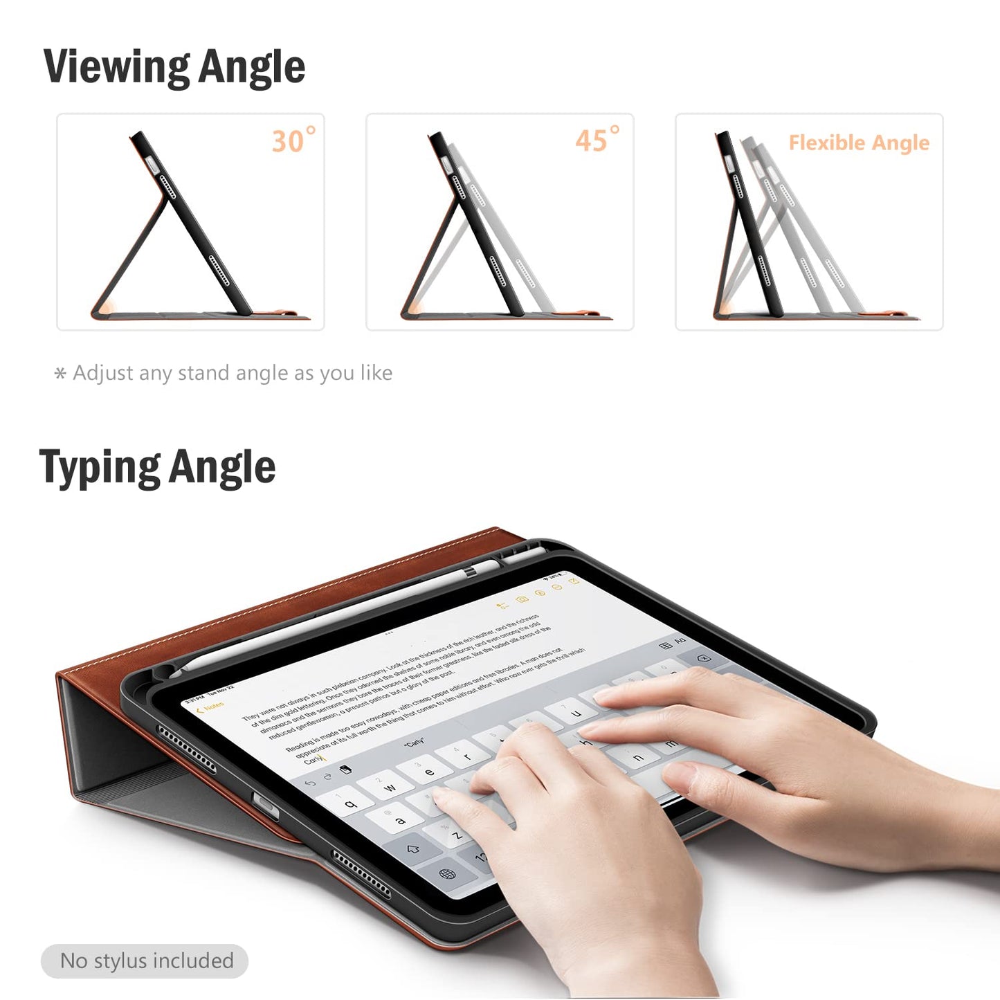 Antbox Case for iPad (A16) 11th Generation 11'' 2025/iPad 10th Generation 10.9'' 2022 with Built-in Pencil Holder Auto Sleep/Wake Function PU Leather Smart Cover (Brown)