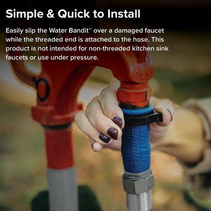Camco Water Bandit - Features a Flexible Silicone Sleeve for 1" Faucets & Male Water Hose Connection that Fits 3/4-11.5NH Hose Threads - Works with Damaged Faucet Threads/Threadless Faucets (22484)