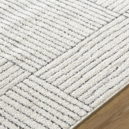 Livabliss x Galey Alix Architect I Modern Geometric Area Rug, 7'10" x 10' (8' x 10'), Ivory/Black