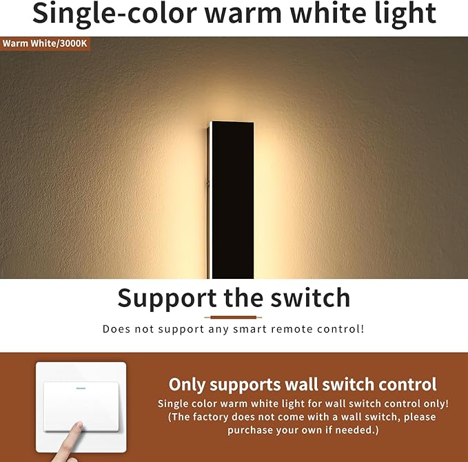 2 Pack 47.2inch Long Linear Outdoor Wall Light, 3000K Warm White Modern Wall Mounted Sconce, IP65 Waterproof, 42W, Black Exterior Lighting Fixture for Garage, Patio, Porch, Garden