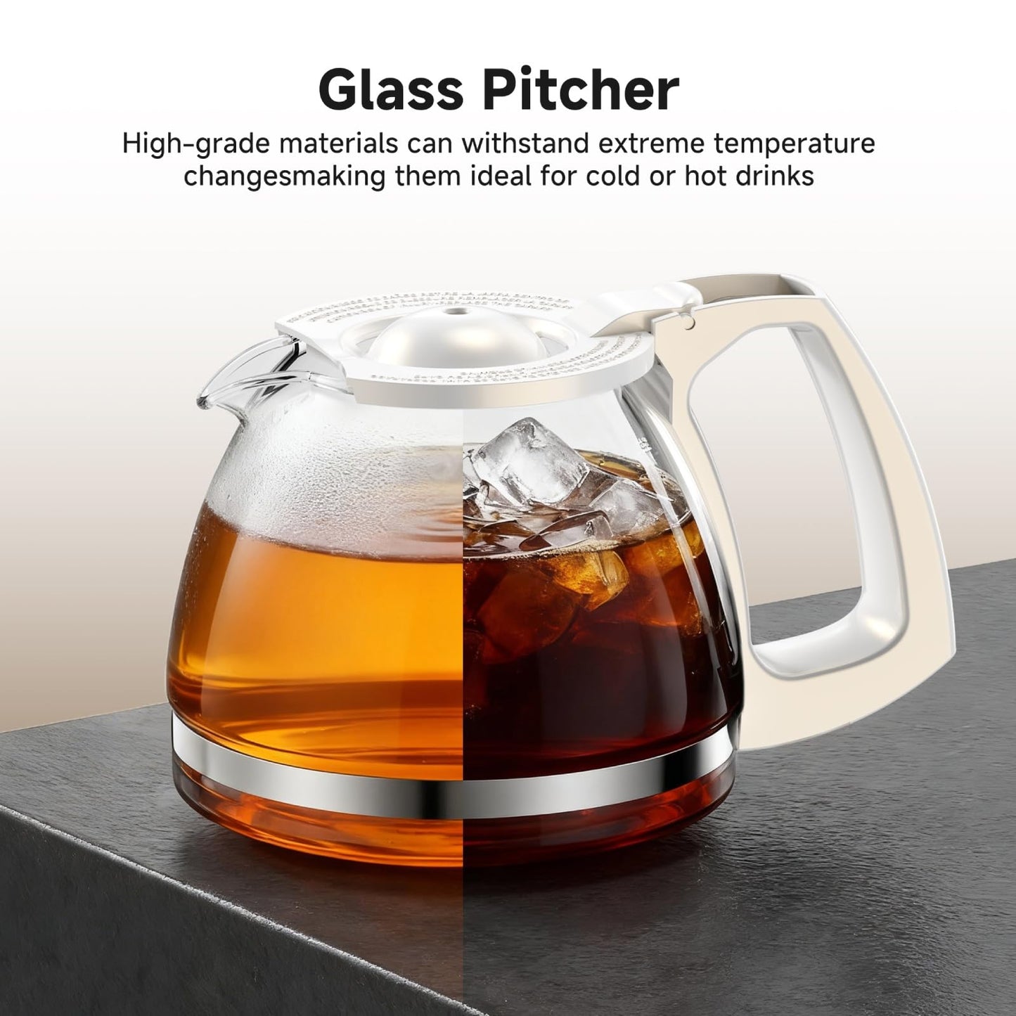 Coffee Maker, 5 Cup Drip Coffee Machine with Glass Carafe, 20 Hours Programmable Timer, 2 Hours Keep Warm, Compatible with Ground&Tea – Portable Small Cafetera for Home, Office, Travel&Camping-White