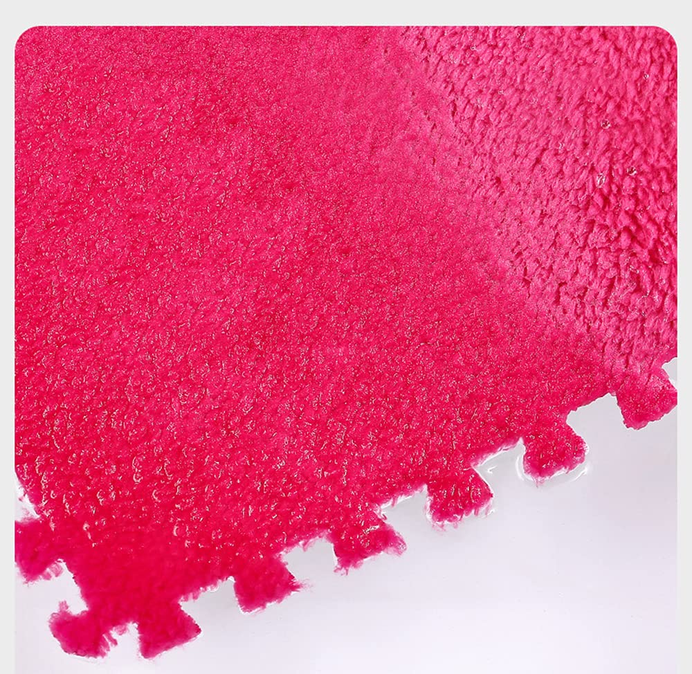 ZuTKekon Square Interlocking Shaggy Soft EVA Foam Puzzle Mats Fuzzy Carpet Fluffy Area Rugs Set Tiles Plush Mat for Room Home Parlor Bedroom