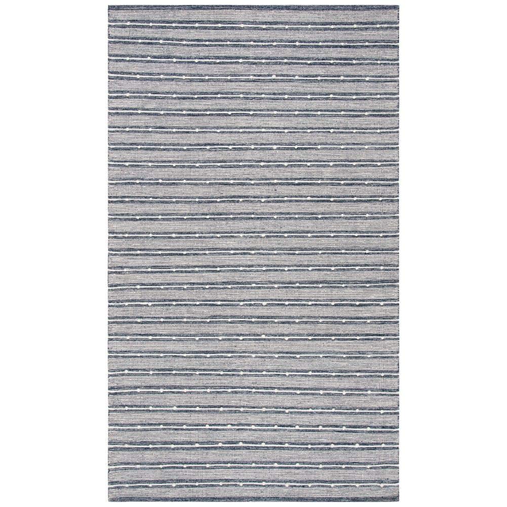 SAFAVIEH Striped Kilim Collection 6' x 9' Navy / Blue STK513N Handmade Flatweave Cotton Area Rug