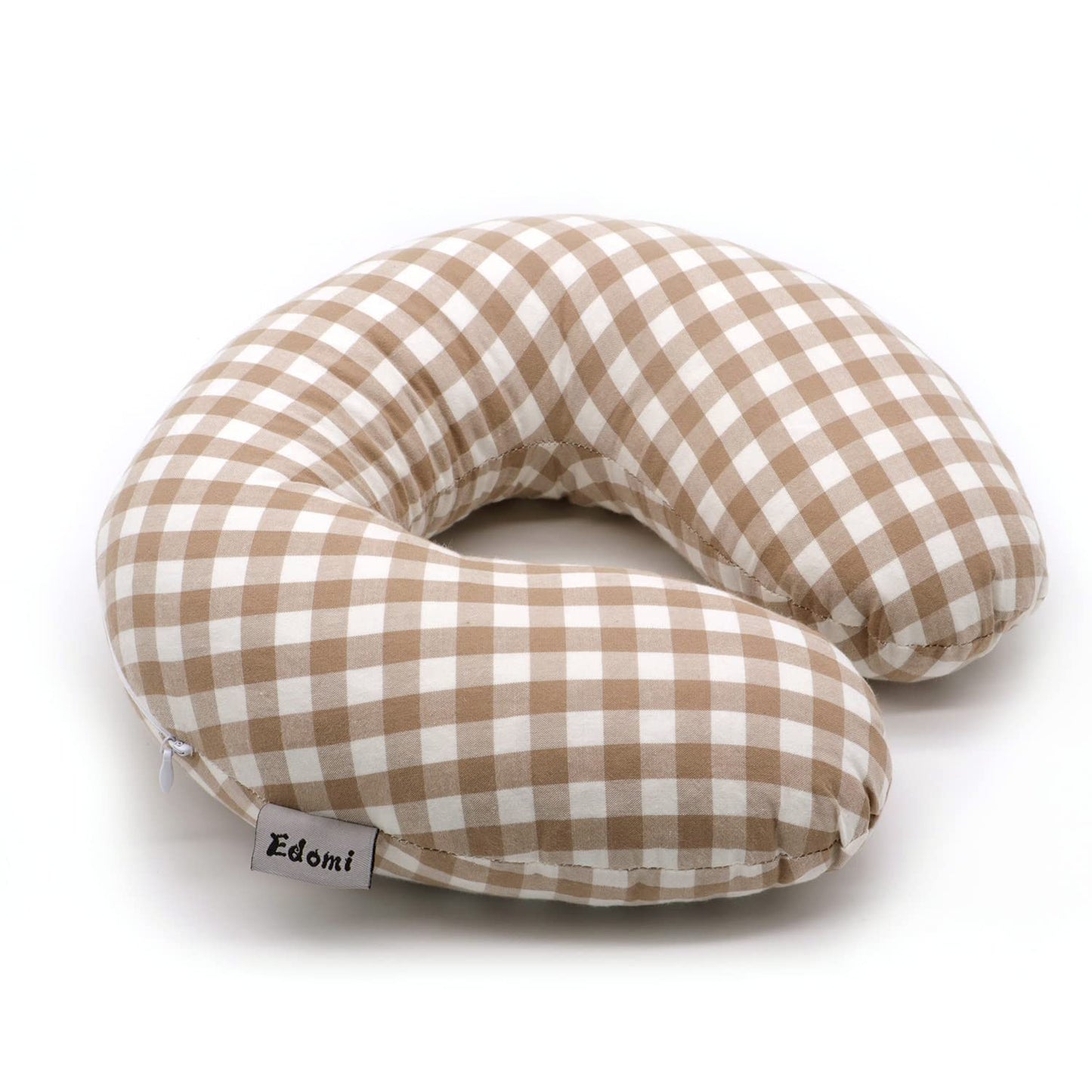 Buckwheat U-Shaped Neck Pillow Adjustable Buckwheat Hull Pillow with Pillowcase, Neck Support and Shoulder Relax Cervical Pillow (12x12 inch, Grey)