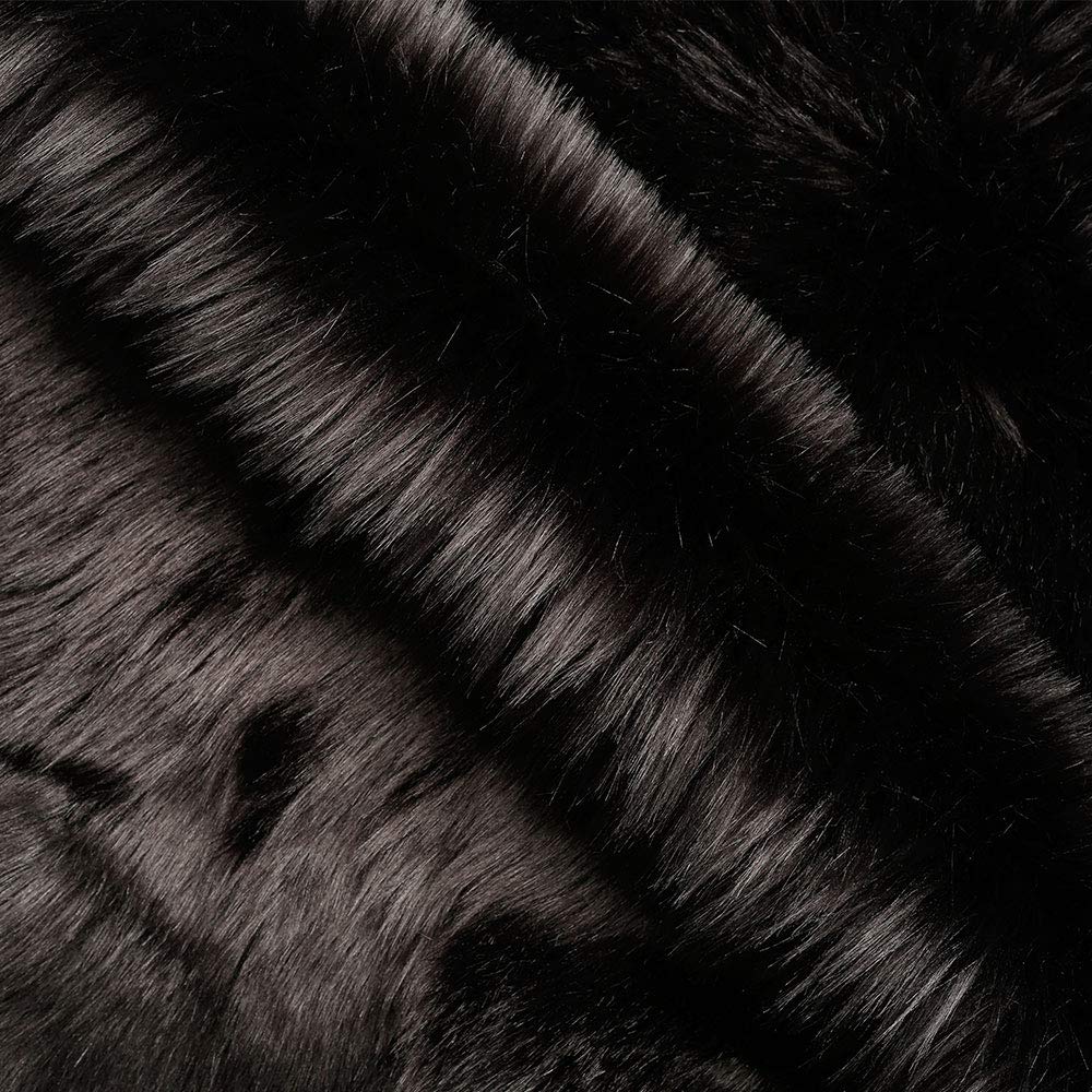 RosieLily Ultra Soft 2 x 3 Feet Faux Fur Rug, Fluffy Shaggy Area Rug Sheepskin Fur Rug, Black Fuzzy Rug Machine Washable Shag Rug, Nursery Decor Throw Rugs Carpet for Bedroom, Kids Room, Living Room