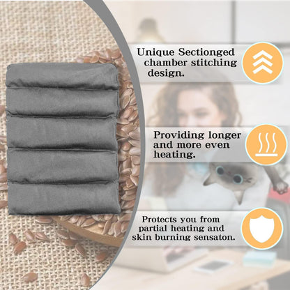 Large Microwave Heating Pad with Washable Cover 21 * 12" Microwavable Heating Pads for Cramps, Back, Neck Shoulder Pain Relief, Cordless Weighted Moist Heat Pack, Black Cat