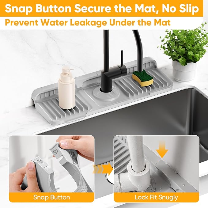 14.6 inch Faucet Mat for Kitchen Sink Splash GuardKitchen Sink Faucet Mat