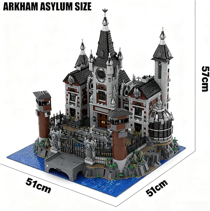 Haunted Asylum Madhouse Building Blocks - MOC Horror Castle Modular Medieval Castle Architecture Set Home Office Decor and Creative Gift for Adults in Halloween(6755pcs)