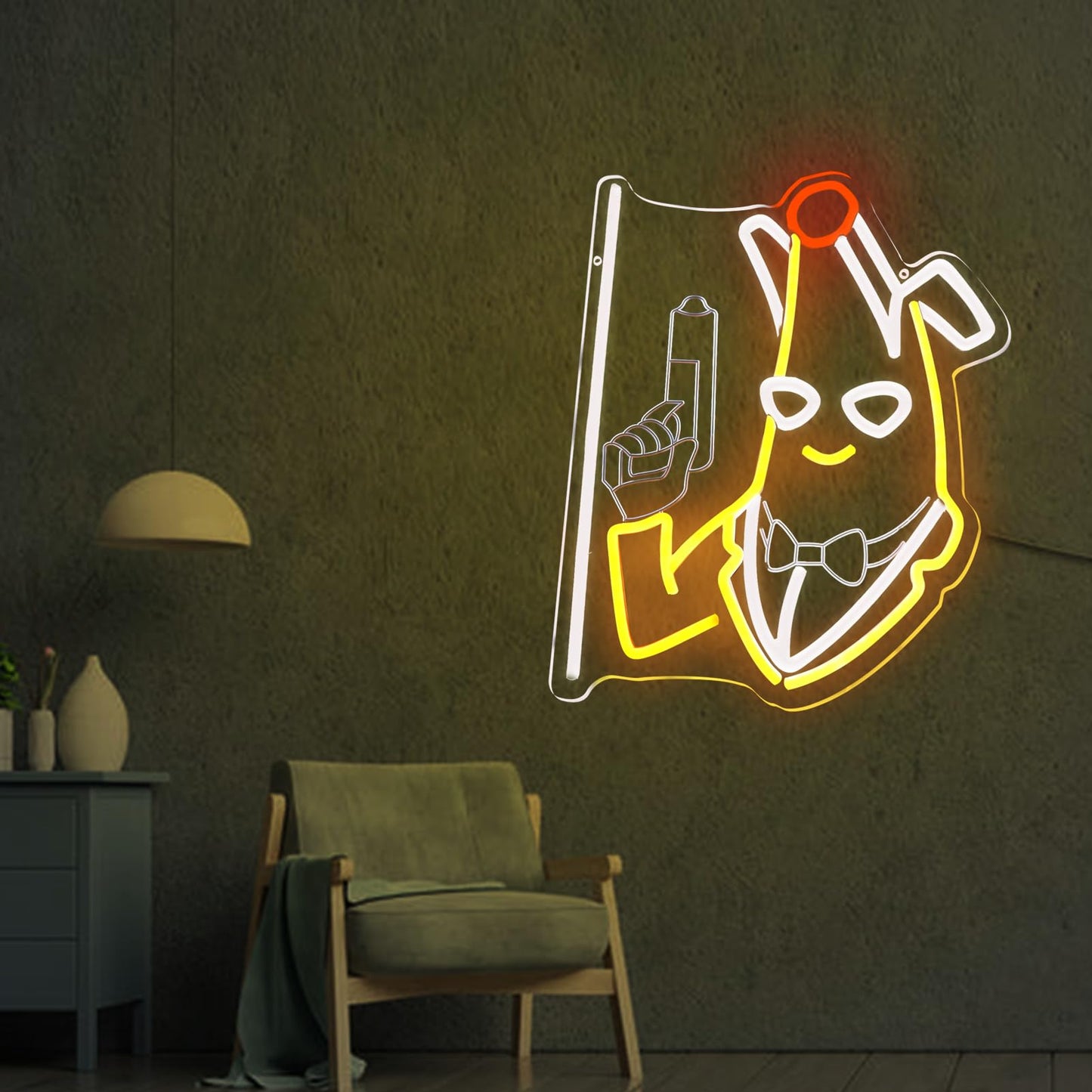 lmprintNook Banana Peely Neon Signs for Wall Decor Fort Night Lights for Game Room Decoration,Dimmable LED Figure Neon Lights for Man Cave,Bar,Birthday Party and Game Lover Gifts