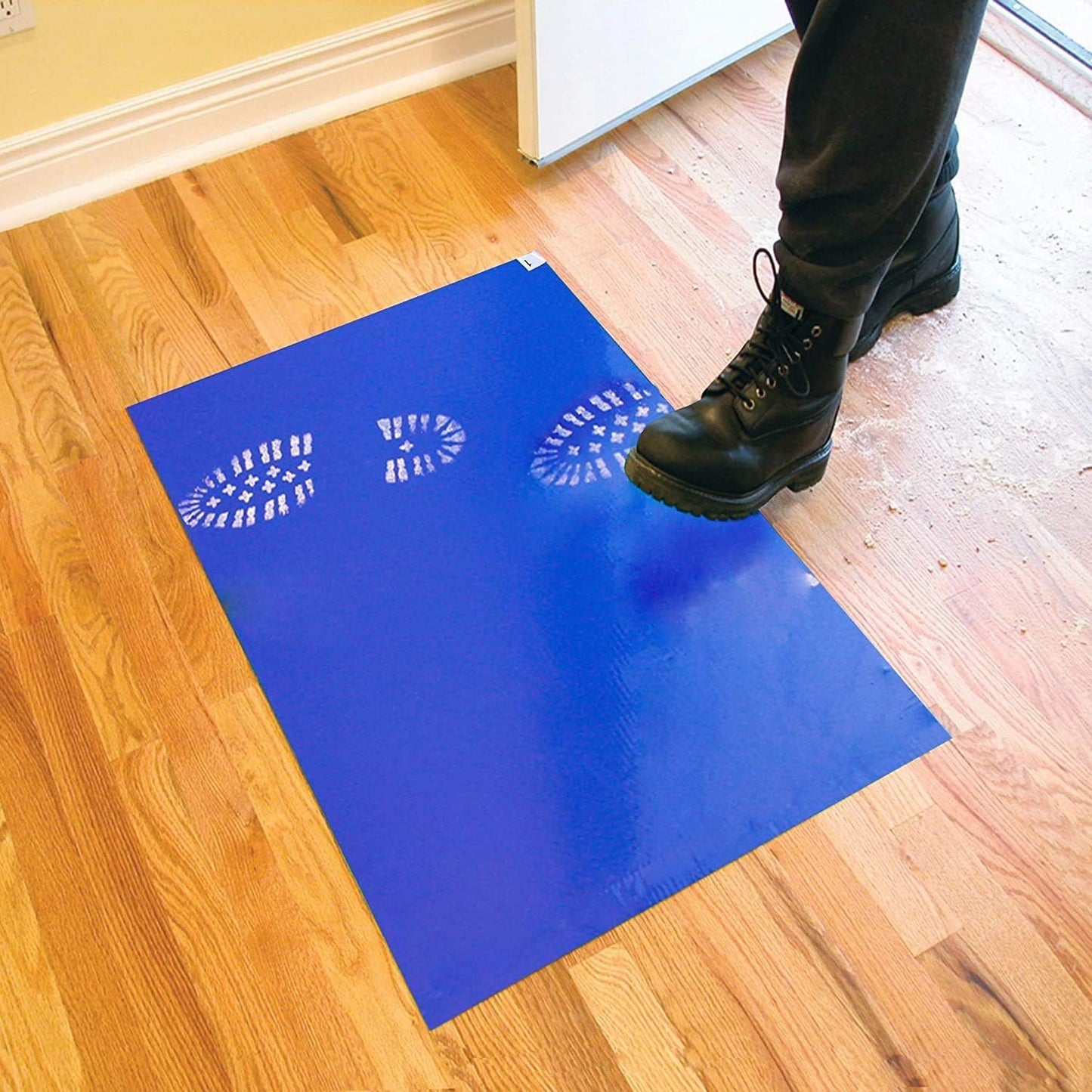 Croing Sticky Mat Tacky Pads Adhesive 17" x 23", 60 Sheets, Total Blue Cleanroom Floor Mats Remove Dirt for Laboratory Construction Hospital Shoes