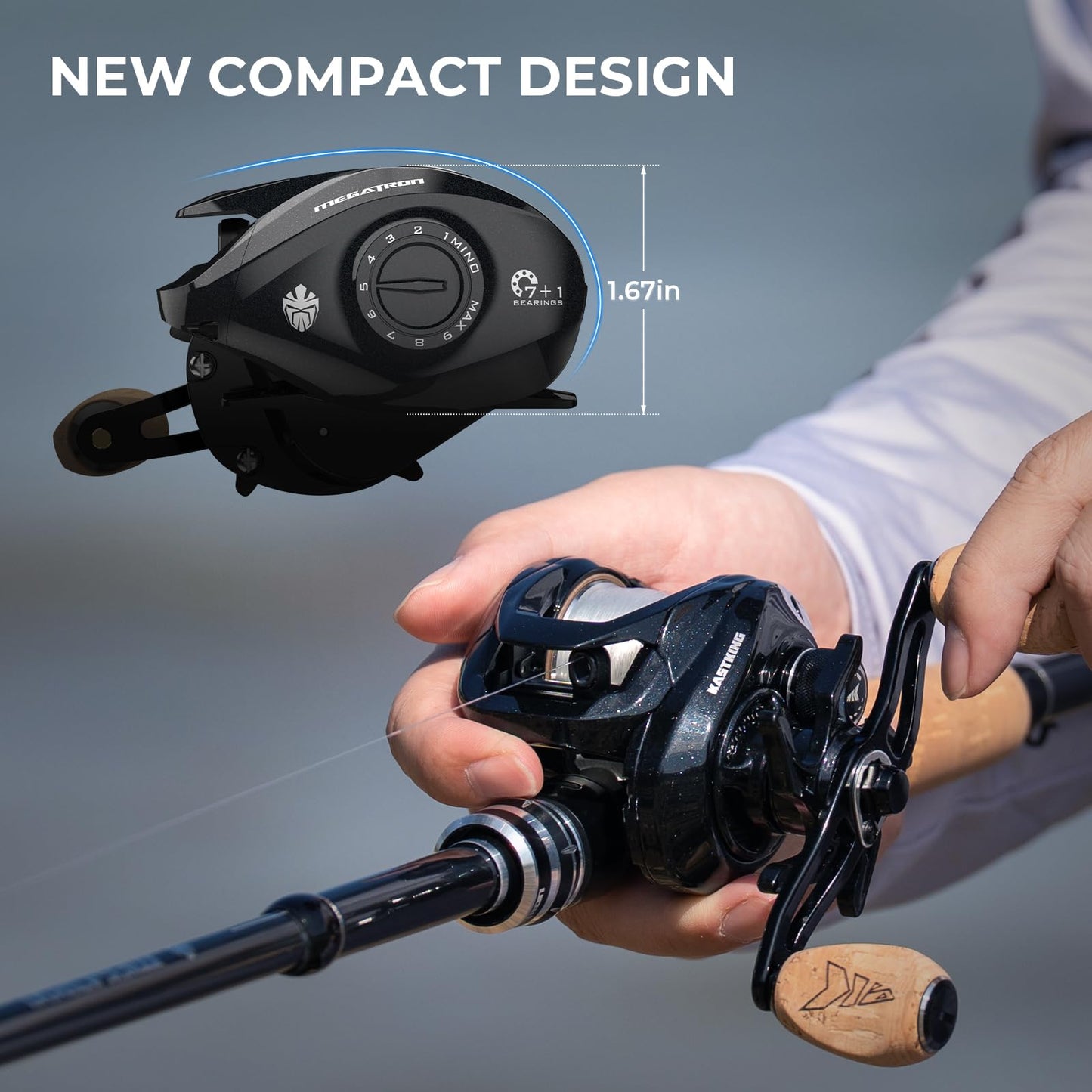 KastKing Megatron 200 Baitcasting Reel, 7.2:1 Gear Ratio, Right Handed