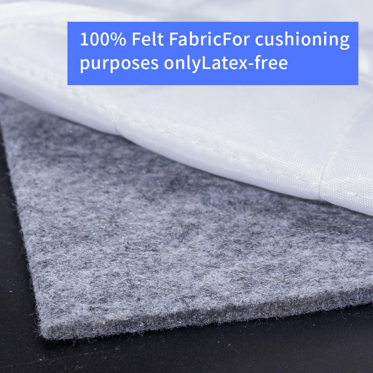 Extra Large Area Rug Cushioned Pad, 6x9 Ft 1/2”Thick Felt Pad for Hardwood Floors, Keeps Rug in Place Soft
