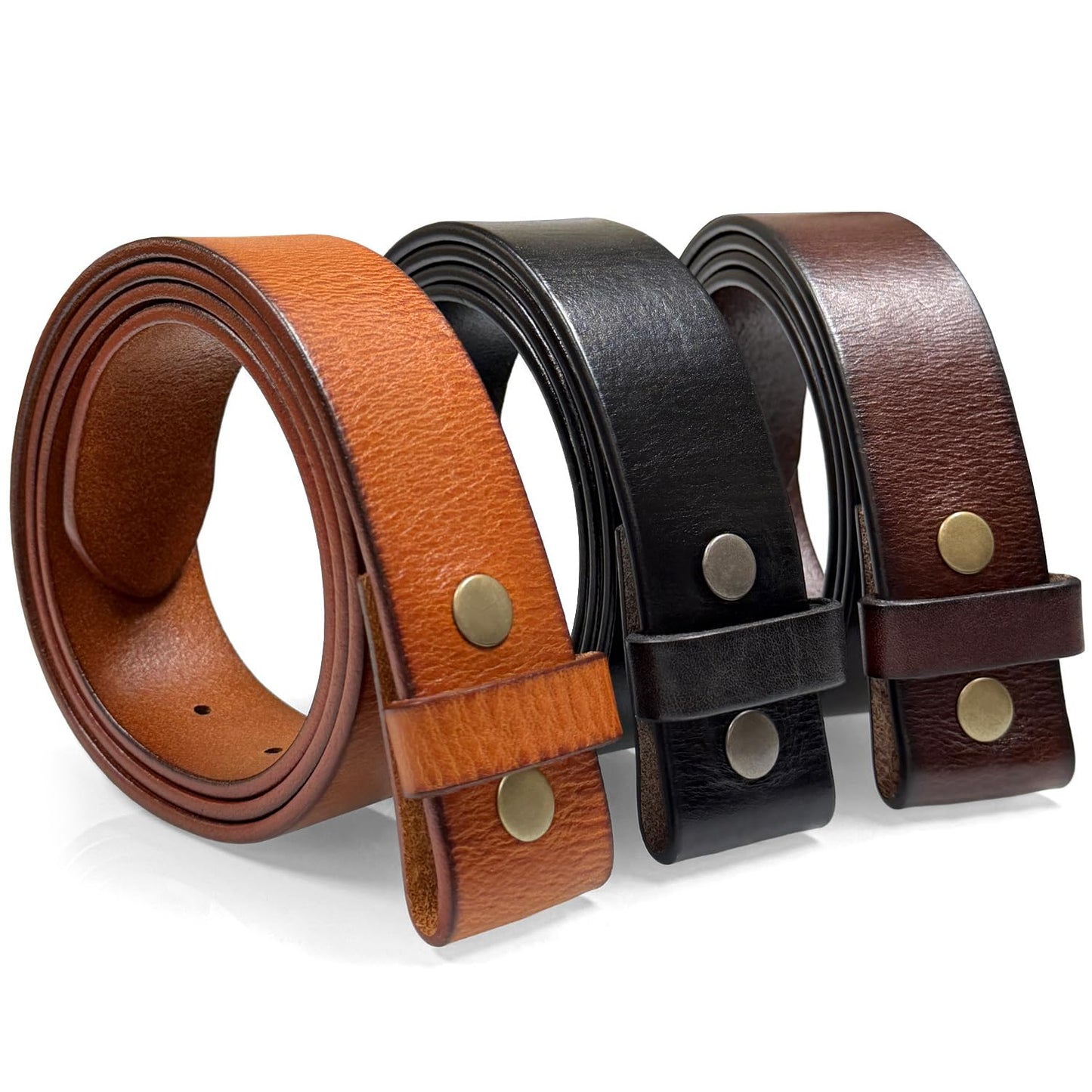 100% One-Piece Full Grain Leather Belt Strap with No Slot Hole 1-1/2"(38mm) Wide (Brown, 40)