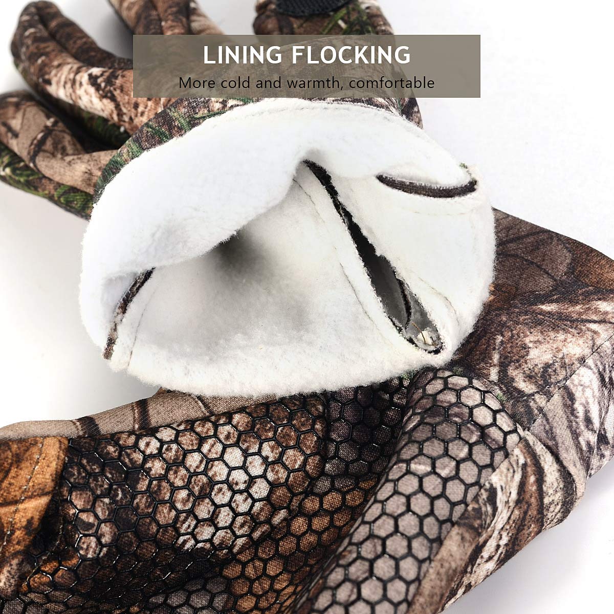EAmber Camouflage Hunting Gloves Full Finger/Fingerless Gloves Pro Anti-Slip Camo Glove Archery Accessories Hunting Outdoors (M) (L) (L)