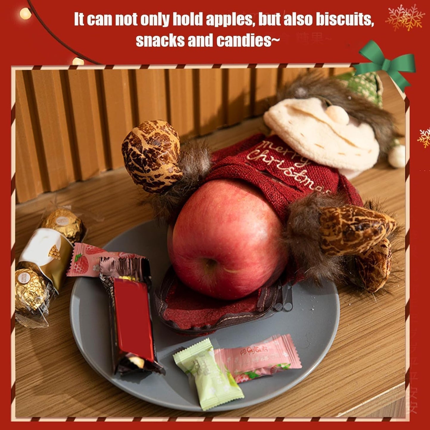 RUIQLXHANG 6 Pcs Christmas Gift Bags Zipper Design, 2025 New 3D Doll Decoration Gift Bag, Santa Snowman Doll Storage Gift Bag for Christmas Party and Festival