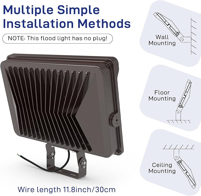 HYPERLITE LED Flood Light 240W 28800LM 5000K Daylight IP65 Waterproof Outdoor Floodlights UL Certified for Court,Garden,Warehouse