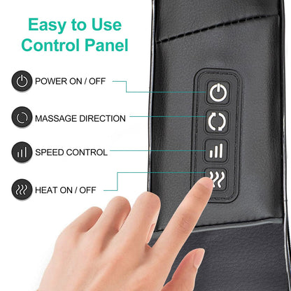 Medcursor Neck Massager, Portable Electric Shiatsu Back Massage Device with Heat, Deep Tissue 3D Kneading Pillow for Muscle Pain Relief (No Battery)