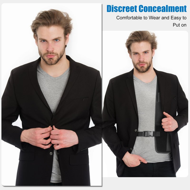 RUIZIH Gun Holster for Men Women Concealed Carry, Universal Shoulder Holster, Adjustable Chest Holsters for Pistols, Fits 1911, Glock 17/19/23, Beretta 92FS, S&Sauer P320/P220, Right Hand