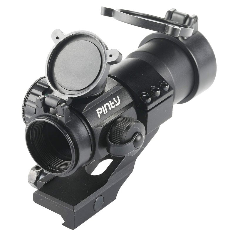 Pinty 1x30 4 MOA Red Green Dot Tactical Reflex Sight with Picatinny Cantilever Mount Black, Khaki (Black)
