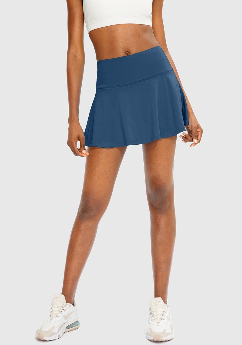 SANTINY Pleated Tennis Skirt for Women with 4 Pockets Women's High Waisted Athletic Golf Skorts Skirts for Running Casual (Dark Blue_XL)
