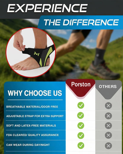 Porston 2-Pack Ankle Brace for Men & Women,Adjustable Lace up Ankles Sock,Basketball Ankle Stabilizer with Straps,Orthopedic Compression Sleeve for Plantar Fasciitis Relief,Tendonitis,Sprained (Gray)