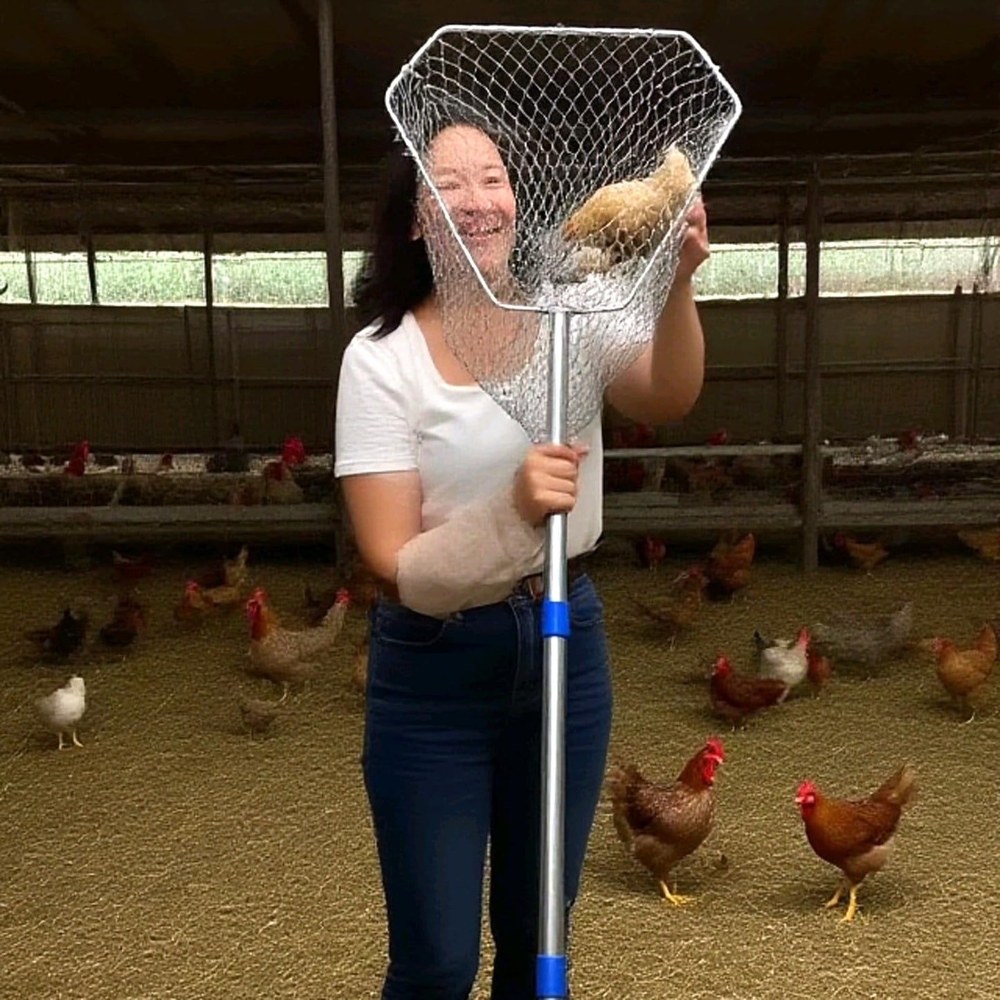 BRZFWLMYDF Chicken Net Catcher Stainless Steel Poultry Catching Nets