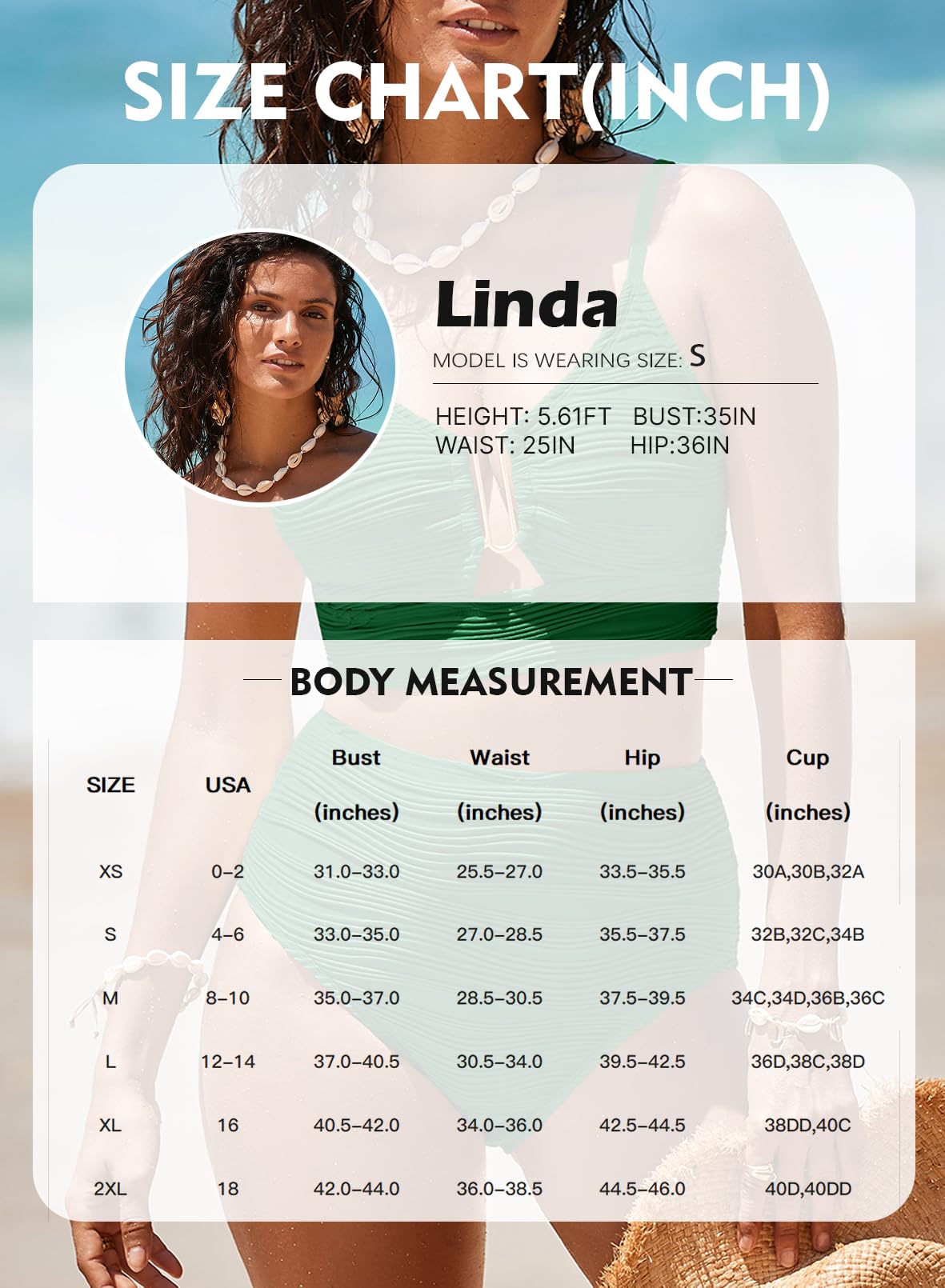 Herseas Womens Sexy U Wired Ruched Push Up 2 Piece Bikini Sets Tummy Control High Waisted Bathing Suits Cutout Adjustable Straps Swim Suits Chic Cruise Essentials Dark Green Medium