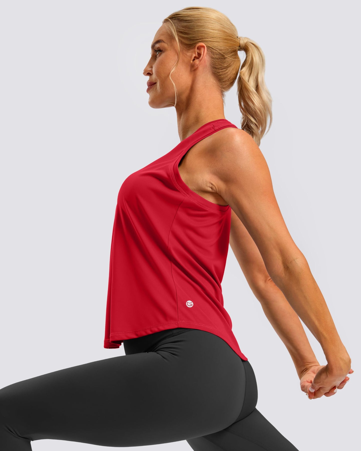 G Gradual Women's Workout Tank Tops Racerback Athletic Yoga Tops Loose Fit Sleeveless Running Gym Sports Shirts for Women(Red,XXL)