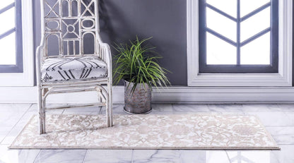 Unique Loom Rushmore Collection Area Rug - Taft (2' x 6' 1" Runner, Snow White/ Beige)