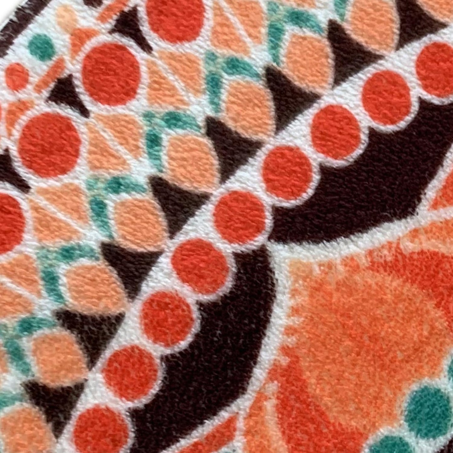 Mandala Semi Circle Doormat Bathroom Non-Slip Rugs Boho Half Moon Mat Bohemian Half Round Area Rug Semicircle Carpet Bath Room Floral Decor Floor Door Mats (Orange)