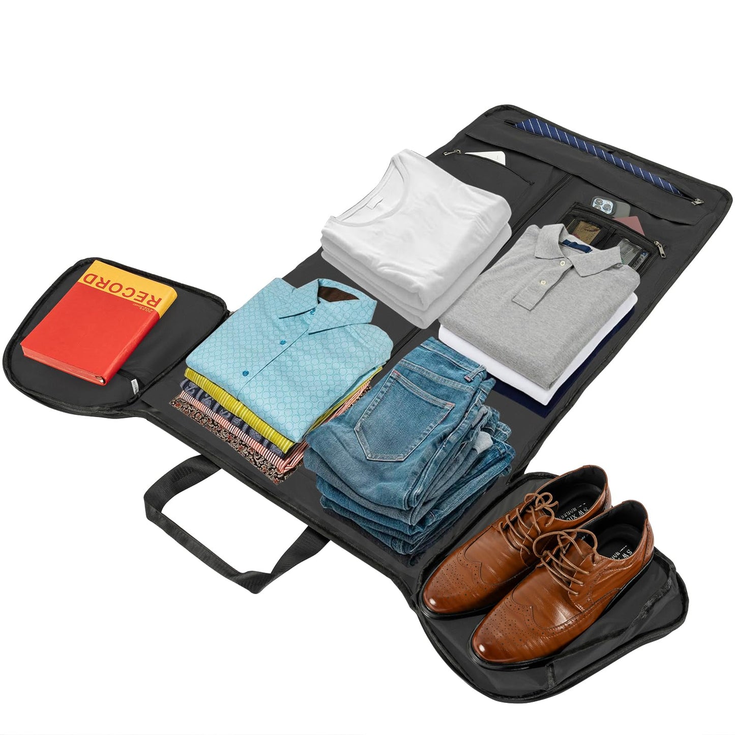 AKOZLIN Convertible Garment Bag for Travel 3 in 1 Carry On Garment Duffle Bag with Shoes Compartment Hanging Suitcase Suit Travel Storage Bags For Men Women Grey