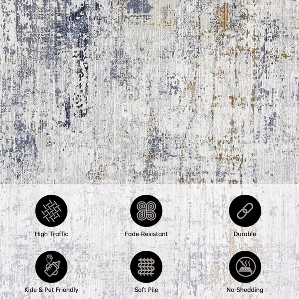 Minimalist Beige White Black Irregular Shaped Area Rug for Living Room Bedroom Dining Room Low Pile Washable Large Carpet Boho Art Deco Abstract Shaped Rug Non Slip Under Coffee Table Floor Mats 2x3