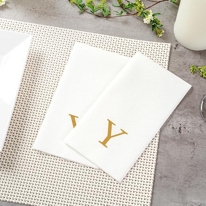 Luxenap 15.8 X 7.9 Inch Linen-Feel Guest Towels, 2000 Lettered Hand Towels