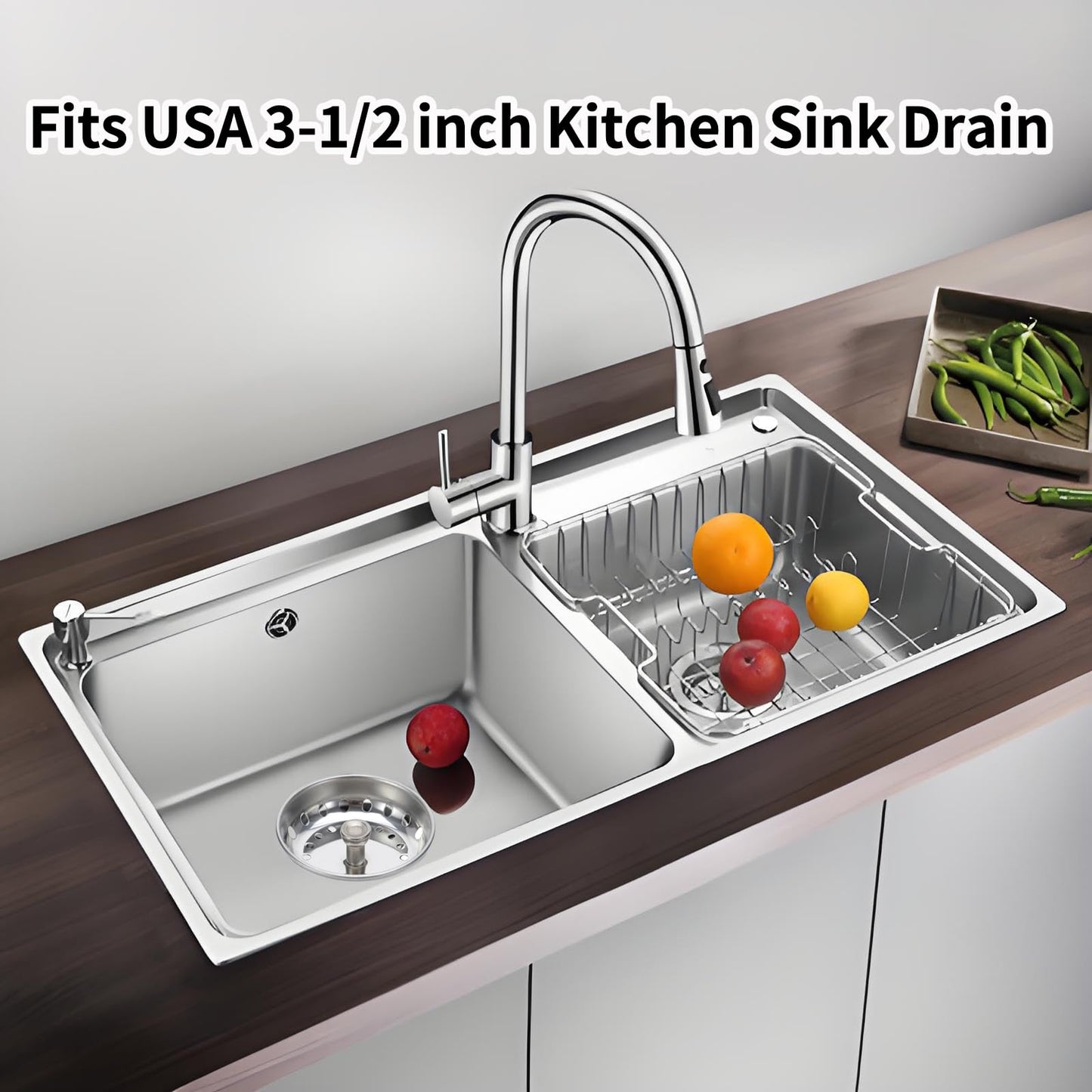 ELAORY 3 Pack Kitchen Sink Stopper, Kitchen Sink Drain Stopper, Stainless Steel Garbage Disposal Stopper, Kitchen Sink Plug Sink Stopper, 3-1/2 inch Universal Kitchen Sink Drain Cover