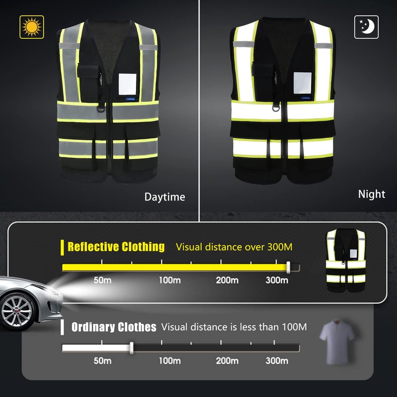 AYKRM 11 colors available safety vest black