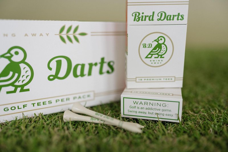 Bird Darts Premium Bamboo Wood Golf Tees, 18/72/180 Units (Packs of 18), 2 ¾ Golf Tees in Cigarette-Style Packaging, Durable, Biodegradable, Golf Tees Wood for Stylish Golfers (180 Units (Pack of 10))