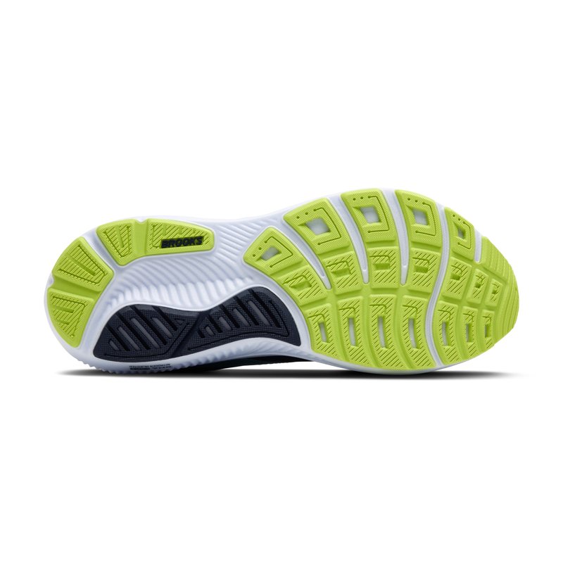 Brooks Men’s Ghost 17 Neutral Running Shoe - Peacoat/Lime/Blue - 8 Wide