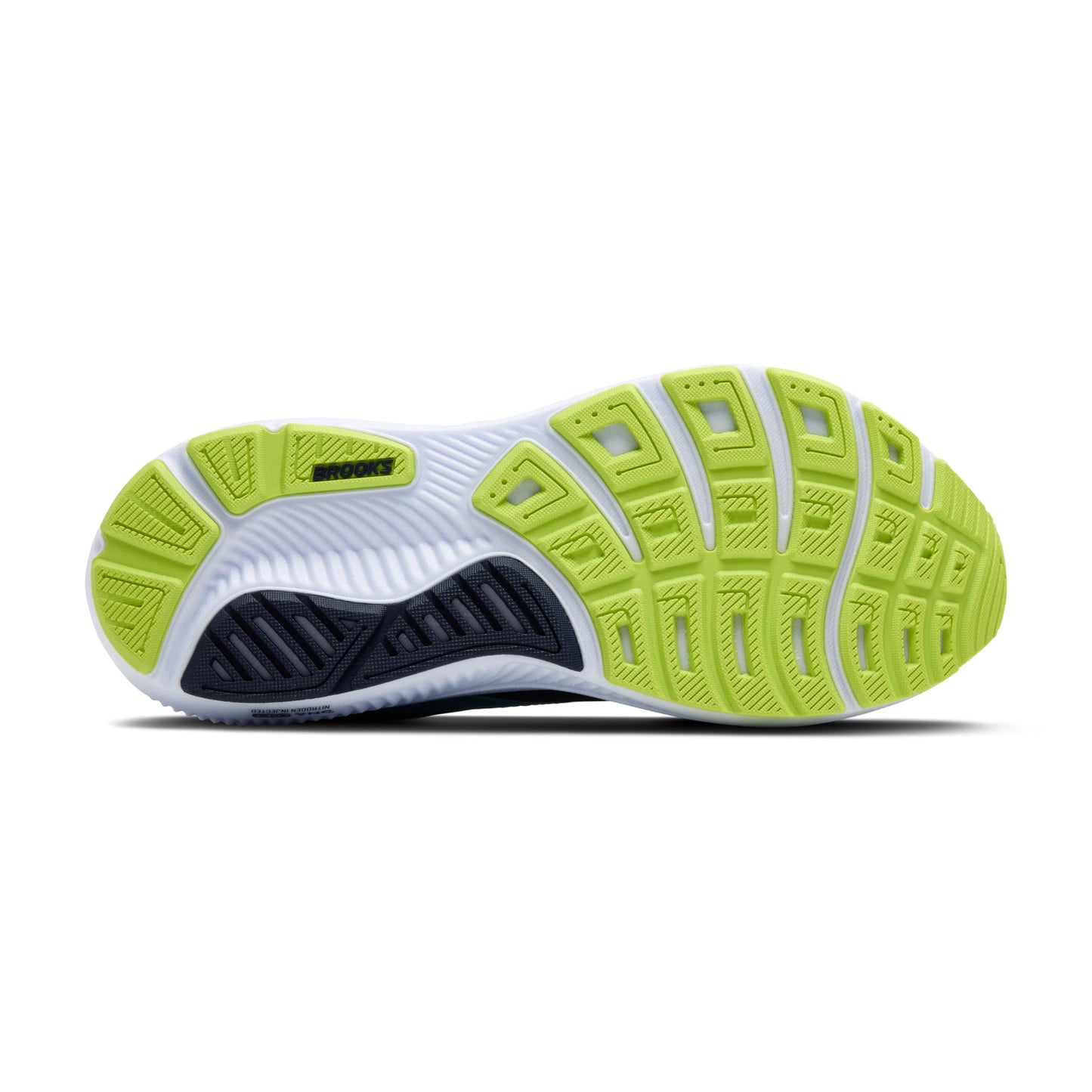 Brooks Men’s Ghost 17 Neutral Running Shoe - Peacoat/Lime/Blue - 12.5 Medium