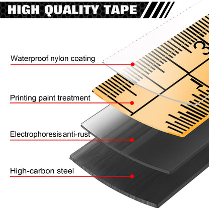 WISEUP Industrial Magnetic Tape Measure with Fractions 1/8 and Metric,Easy to Read,Measuring Tape with Belt Clip for Surveyors,Engineers,Household,Carpentry,Construction (1, 16 FT) (25 FT)