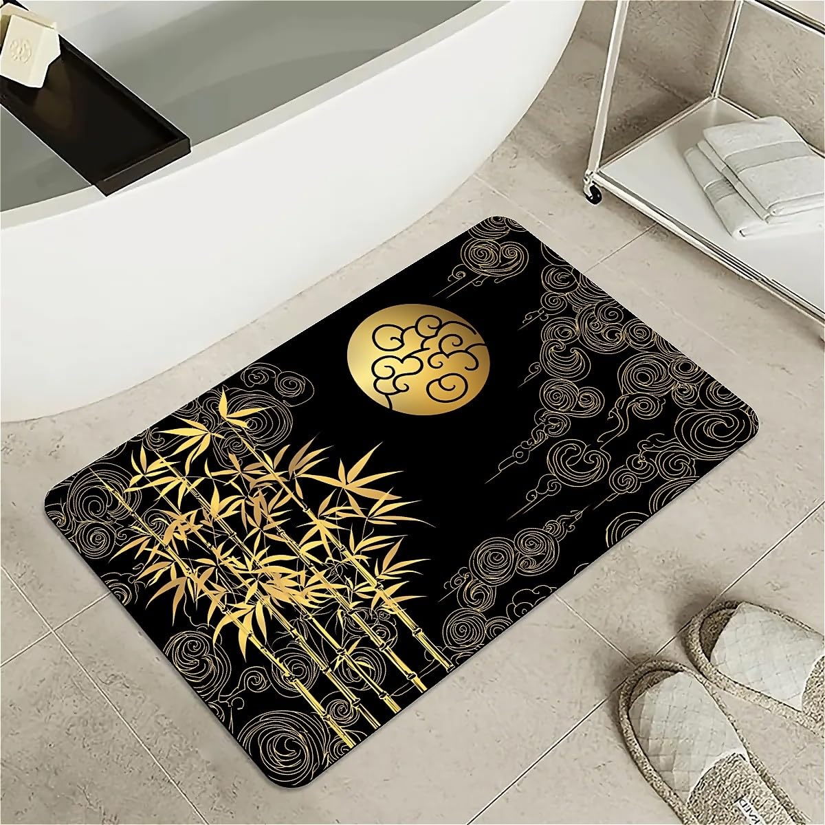 ZHUZHISHAN Diatomaceous Earth Bath Mat,Clouds -Non-Slip Volume Super Absorbent Fast Drying Eco-Friendly Easy to Clean for Bathroom Kitchen Door mat 16×24Inch (40 * 60cm)