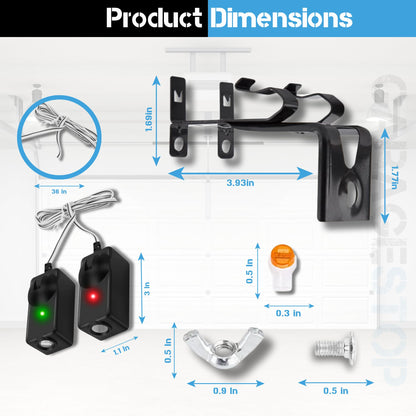 41A5034 Safety Sensors Eyes & Brackets Kit, Compatible with Craftsman Liftmaster Sears Chamberlain Garage Door Openers After 1997, Garage Door Sensor Replacement Kit
