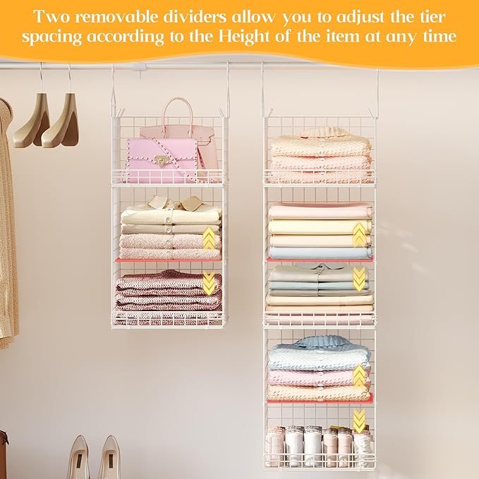 5 Tier Hanging Closet Organizer Separable Hanging Closet Shelves
